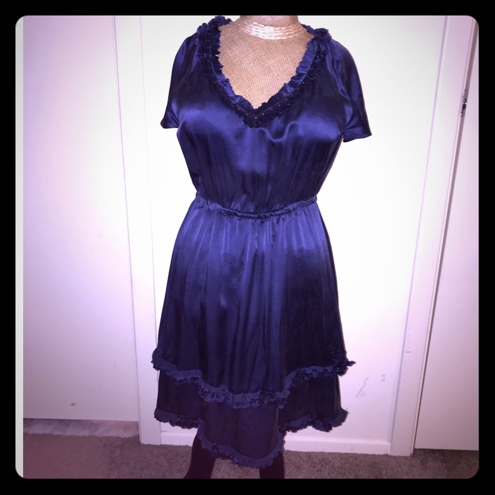 Beautiful navy blue silk dress